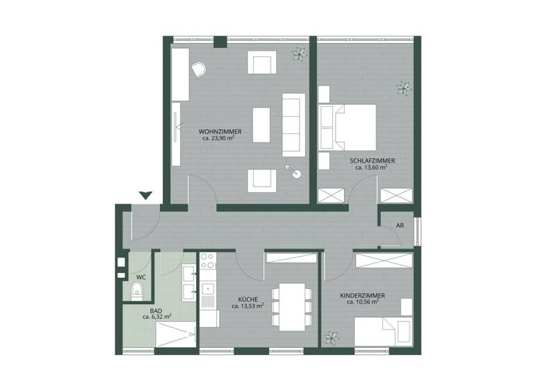 Wohnung zum Kauf provisionsfrei 359.000 € 3 Zimmer 90,4 m² EG frei ab 01.12.2027 Mozartstraße Wörgl 6300