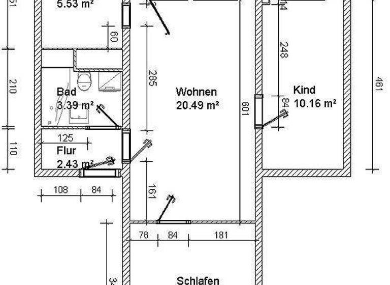 Wohnung zur Miete 350 € 3 Zimmer 58,3 m² frei ab sofort Albert-Schweitzer-Ring 71 Wilkau-Haßlau 08112