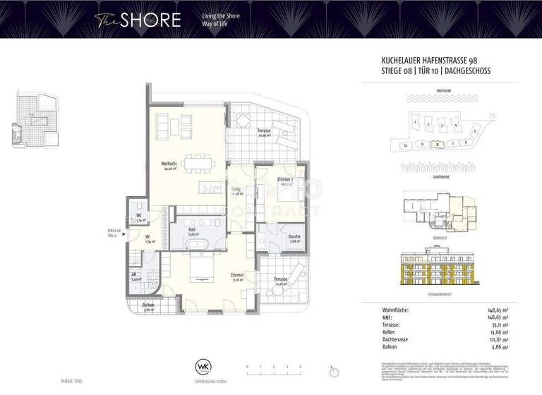 Penthouse zum Kauf - Erstbezug 1.900.000 € 3 Zimmer 151,6 m² 3. Geschoss Wien 1190