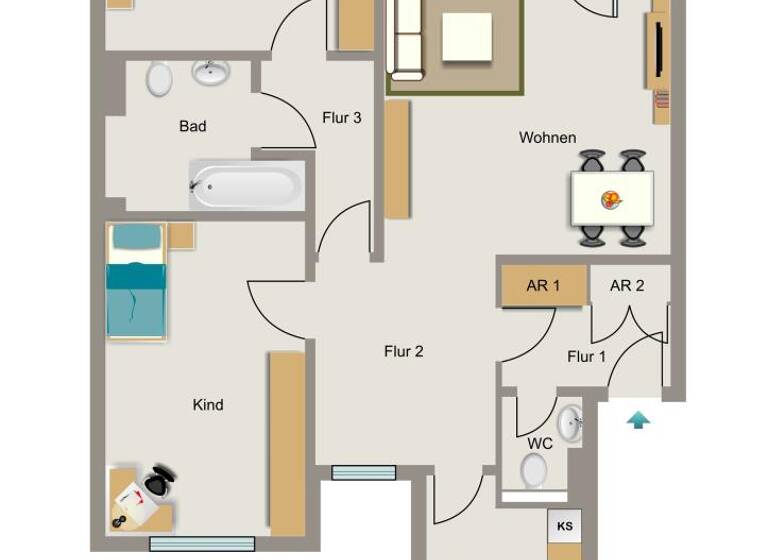 Wohnung zur Miete nur mit Wohnberechtigungsschein 491 € 3,5 Zimmer 79,7 m²<br/>Wohnfläche 2.<br/>Geschoss Bochumer Straße 211 Ückendorf Gelsenkirchen 45886