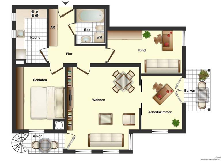 Wohnung zum Kauf 278.000 € 3,5 Zimmer 76 m² 1. Geschoss Beilngries 92339