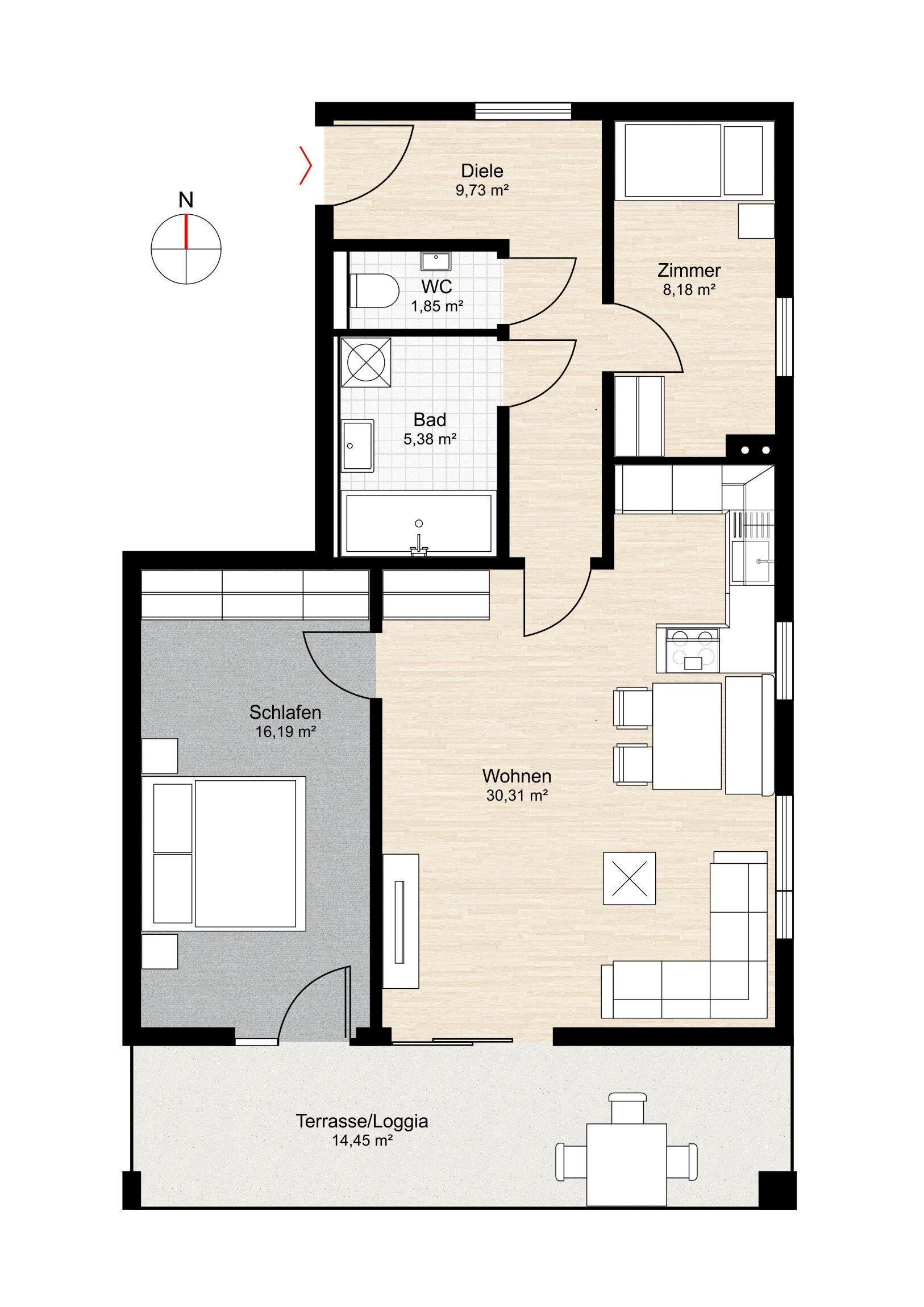 Wohnung zum Kauf 245.000 € 3 Zimmer 72 m²<br/>Wohnfläche St. Johann i.d. Haide 8295