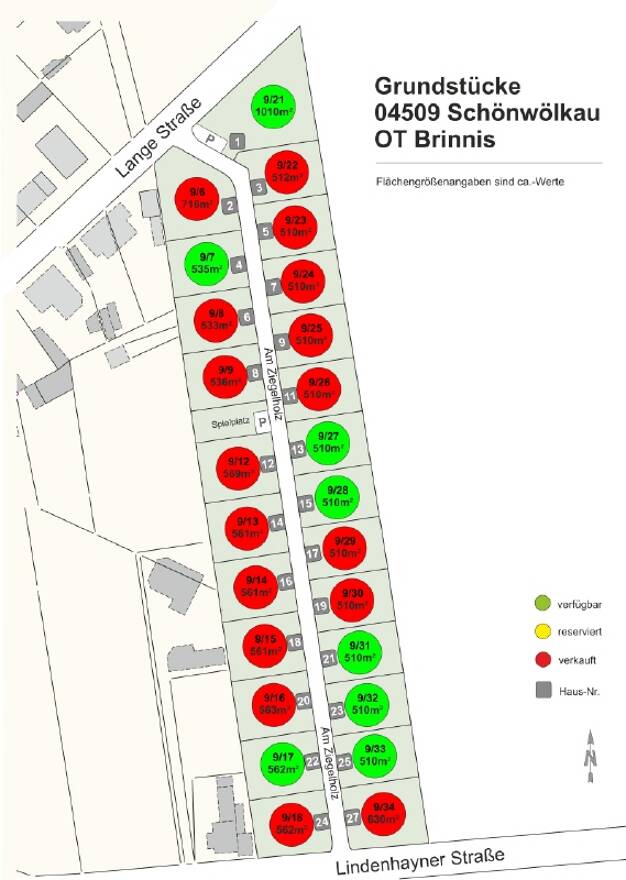 Grundstück zum Kauf 90.415 € 535 m² Grundstück Lange Str. 24 Brinnis Schönwölkau 04509