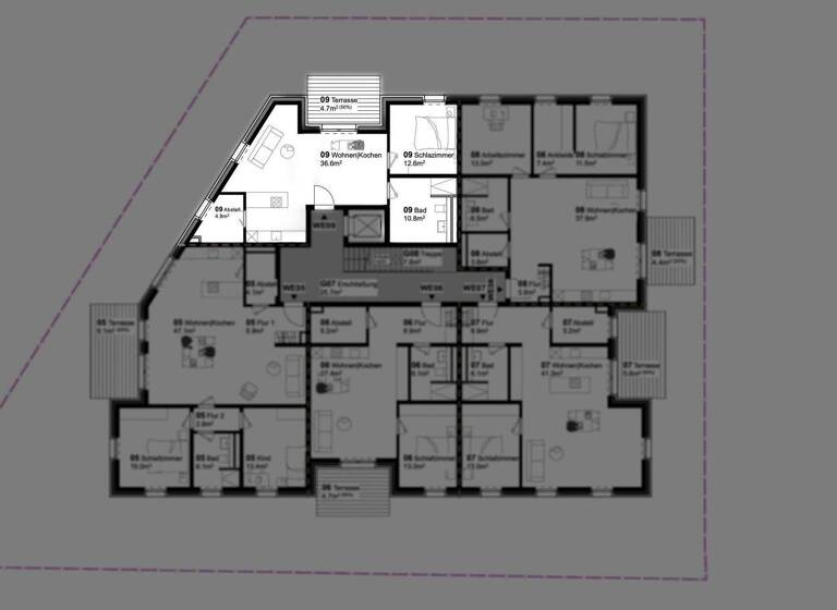 Wohnung zur Miete 780 € 2 Zimmer 69,6 m² 1. Geschoss frei ab 01.05.2026 Otterbreite 14 Bramsche 49565