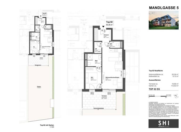 Wohnung zum Kauf - Erstbezug 589.000 € 2 Zimmer 50,4 m² EG Mandlgasse Aigen I Salzburg 5026