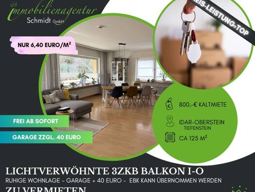 Wohnung zur Miete 800 € 3 Zimmer 125 m² 1. Geschoss Idar-Oberstein 55743