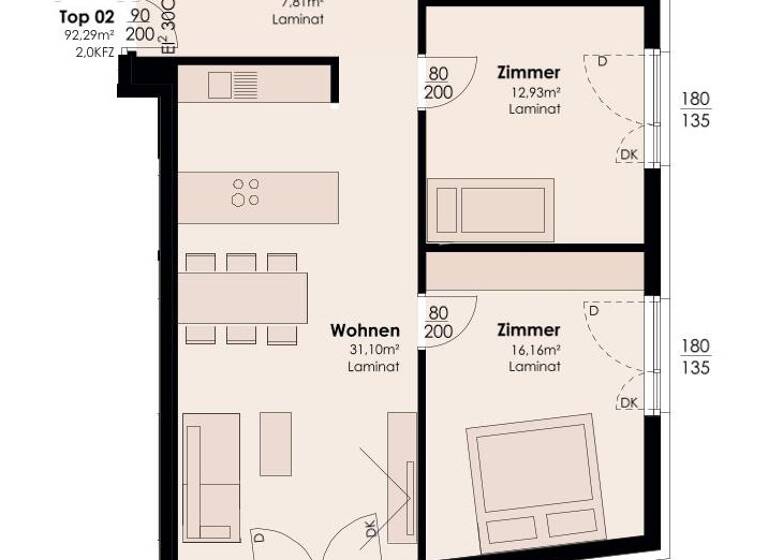 Wohnung zum Kauf - Erstbezug 437.703 € 4 Zimmer 92,3 m² Trins 6152