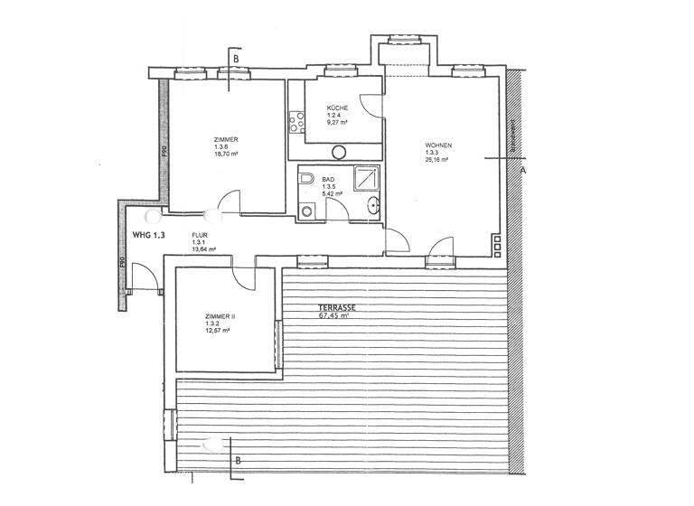 Wohnung zur Miete 700 € 3 Zimmer 100 m² 1. Geschoss frei ab sofort Albrechtstr. 21 Innenstadt Dessau-Roßlau 06844