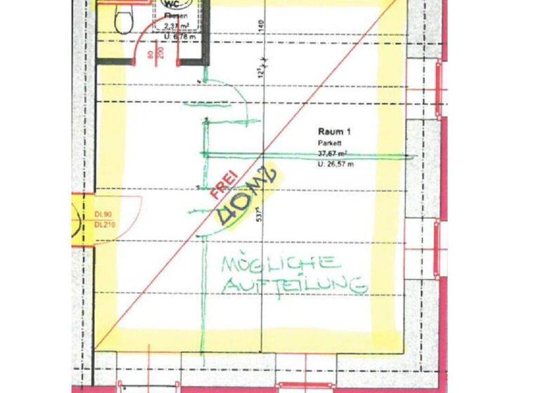 Praxisfläche zur Miete 13,75 € 1 Zimmer 40 m² Bürofläche Lind Villach 9500