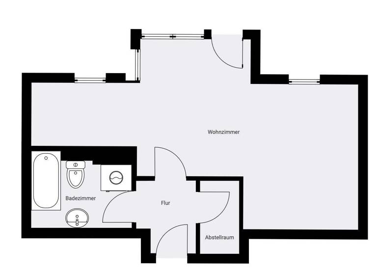 Studio zum Kauf 42.000 € 1 Zimmer 34 m² 2. Geschoss Bahnhofsvorstadt Zwickau 08056