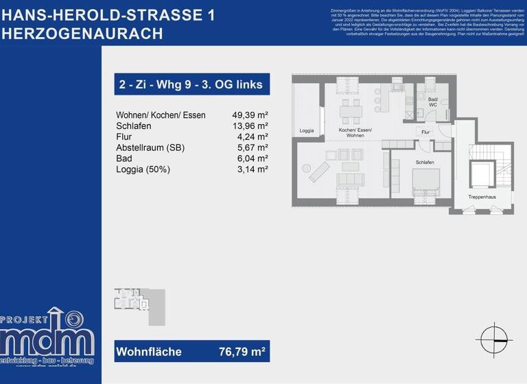 Wohnung zum Kauf - Erstbezug provisionsfrei 450.000 € 2 Zimmer 76,8 m² 3. Geschoss frei ab sofort Herzogenaurach 91074