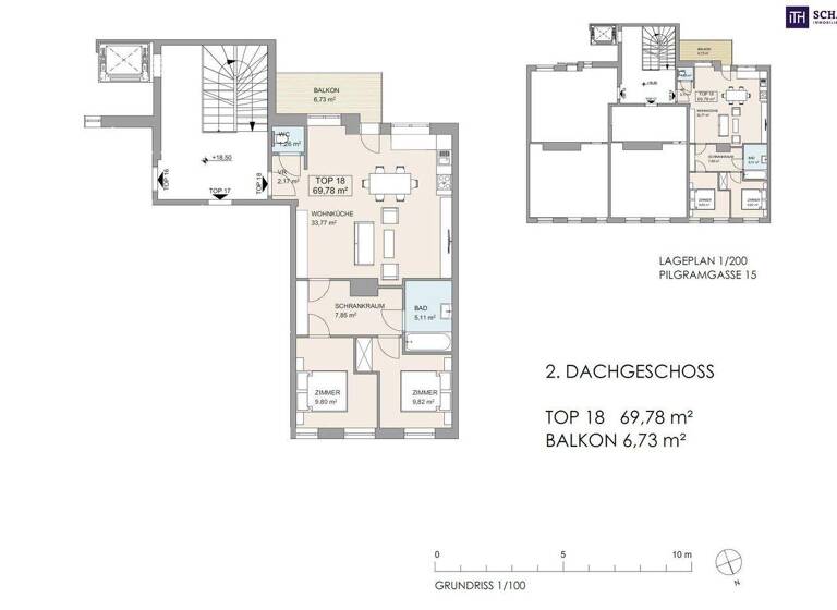 WG-Zimmer zum Kauf 599.000 € 3 Zimmer 69,8 m² 5. Geschoss Pilgramgasse Wien 1050
