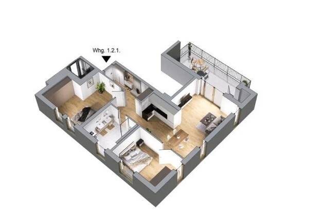 Wohnung zum Kauf - Neubau provisionsfrei 583.136 € 3 Zimmer 91,1 m² Dachgeschoss Wiblingen Ulm 89079