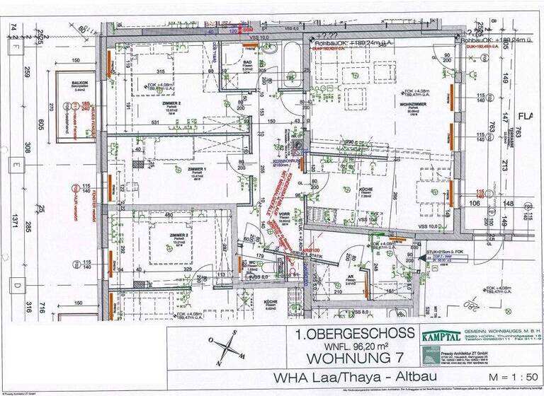 Wohnung zur Miete 995 € 3 Zimmer 96,2 m² 1. Geschoss Laa an der Thaya 2136
