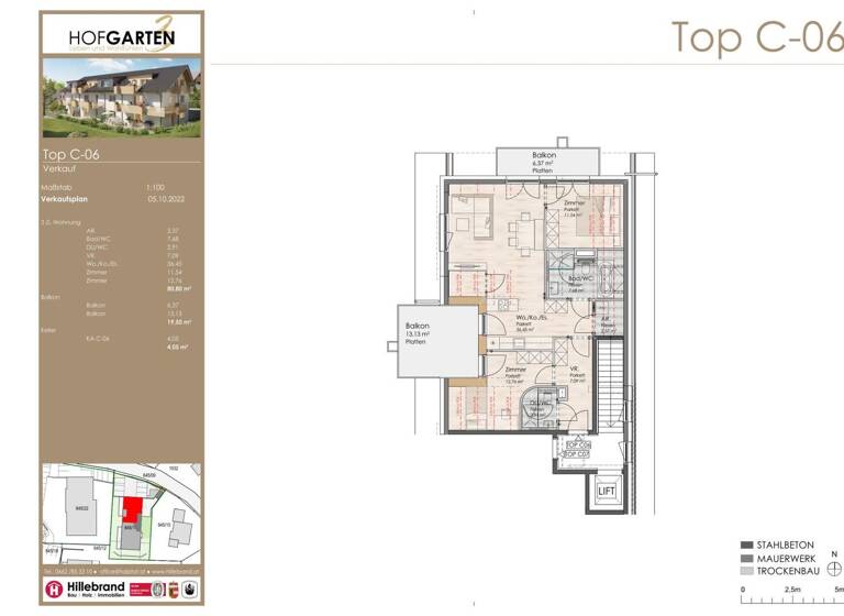Wohnung zum Kauf 483.000 € 3 Zimmer 80,8 m² Hof bei Salzburg 5322