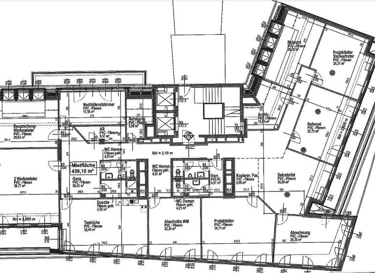 Bürofläche zur Miete 15,36 € 10 Zimmer 423,1 m² Bürofläche Favoritenstraße 111 Wien 1100