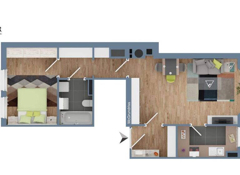Wohnung zur Miete 750 € 2 Zimmer 50 m² 2. Geschoss frei ab sofort Hornschuchpromenade 16 Innenstadt Fürth 90762