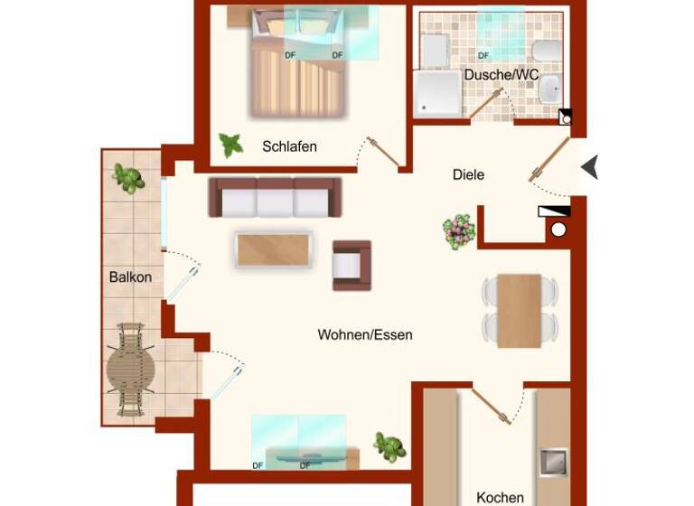 Wohnung zum Kauf 114.000 € 2 Zimmer 39,7 m²<br/>Wohnfläche Dachgeschoss<br/>Geschoss Cadolzburg Cadolzburg 90556
