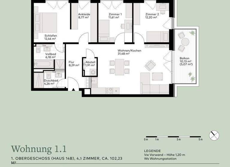 Wohnung zum Kauf - Erstbezug provisionsfrei 599.000 € 4,5 Zimmer 102,2 m² 1. Geschoss An der Mühlenau 14 a-e Pinneberg 25421