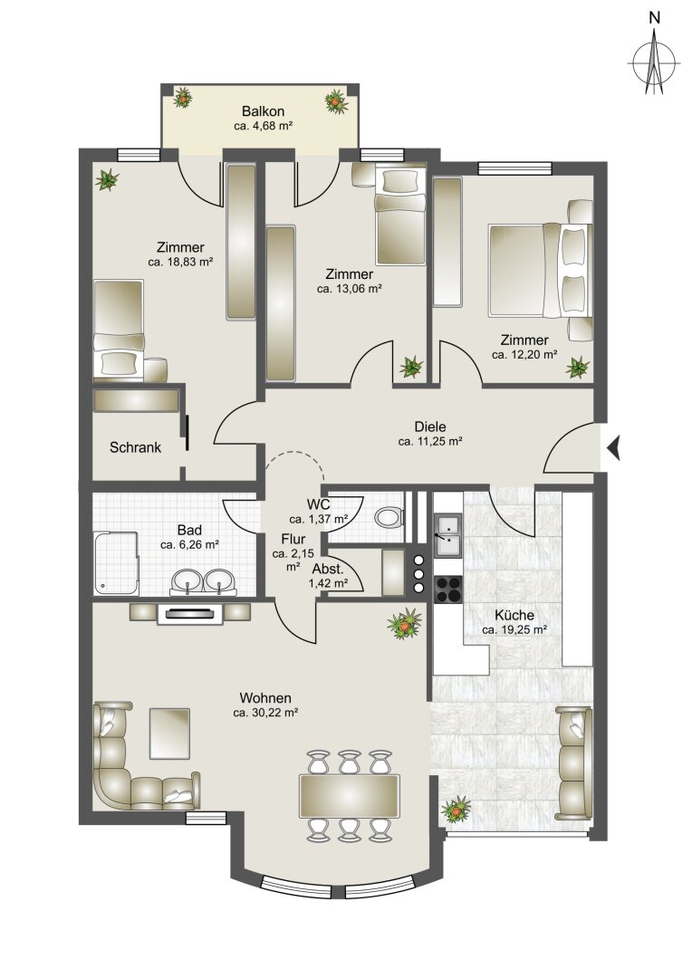 Wohnung zum Kauf 507.000 € 4 Zimmer 116 m²<br/>Wohnfläche 1.<br/>Geschoss Aldrans 6071