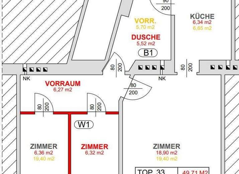 Wohnung zum Kauf 179.000 € 3,5 Zimmer 49,7 m² 3. Geschoss Wien 1120