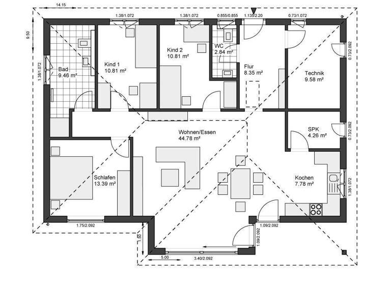 Bungalow zum Kauf provisionsfrei 530.417 € 4 Zimmer 120 m² 764 m² Grundstück Hagen Weyhe 28844