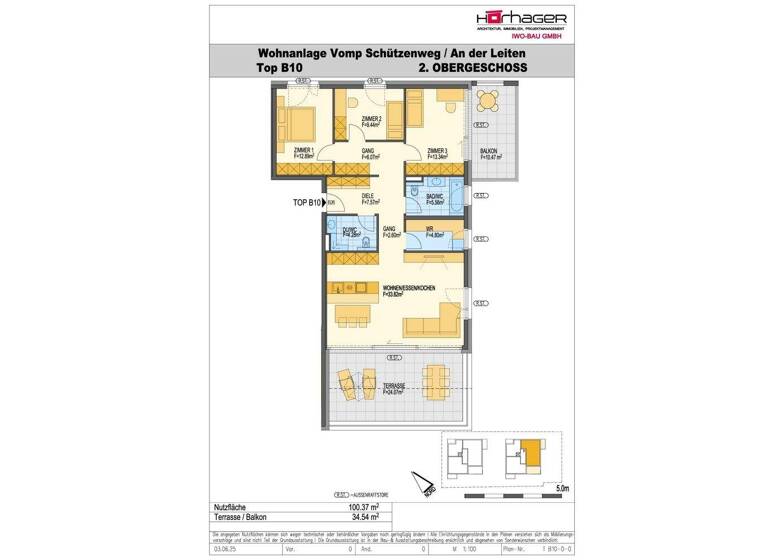 Terrassenwohnung zum Kauf provisionsfrei 734.200 € 4 Zimmer 100,4 m² 2. Geschoss Schützenweg Vomp 6134