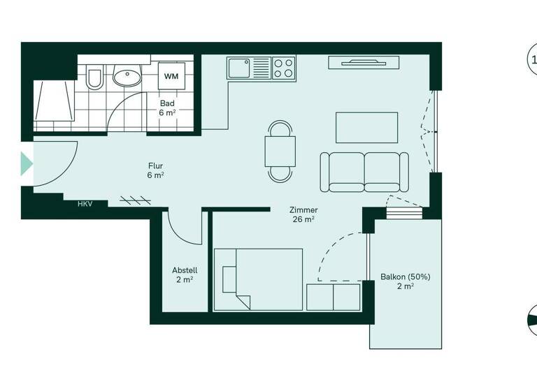 Studio zum Kauf - Erstbezug provisionsfrei 229.900 € 1 Zimmer 41,7 m² 1. Geschoss Werftstraße 8 Germersheim 76726