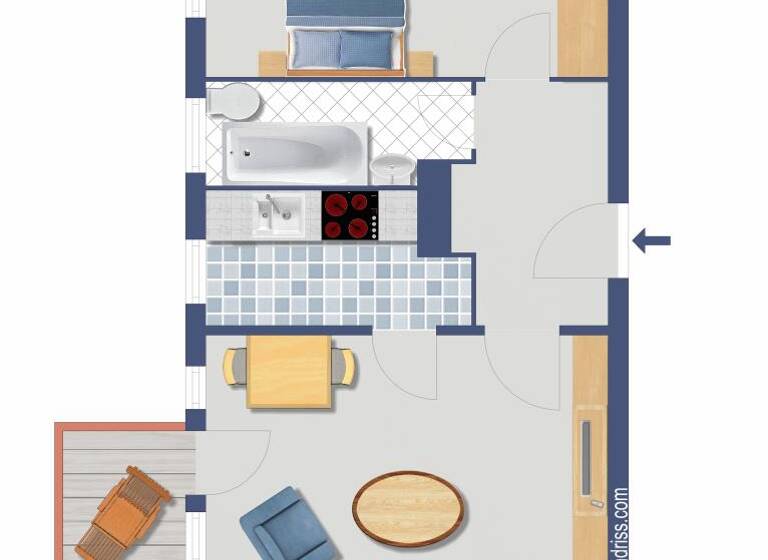 Wohnung zum Kauf provisionsfrei 210.000 € 2 Zimmer 42,3 m²<br/>Wohnfläche 1.<br/>Geschoss Nackenheimer Weg 28b Tempelhof Berlin 12099