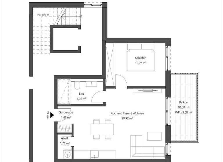 Wohnung zum Kauf - Neubau provisionsfrei 339.900 € 2 Zimmer 57 m² 1. Geschoss Innenstadt Aschaffenburg 63743