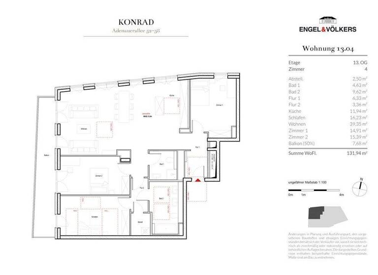 Wohnung zur Miete 2.802 € 4 Zimmer 132,2 m² St. Georg Hamburg 20099