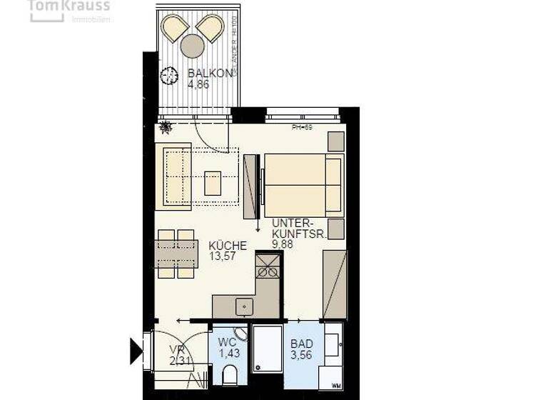 Studio zum Kauf - Erstbezug 235.060 € 2 Zimmer 30,8 m² 4. Geschoss Wien, Brigittenau 1200