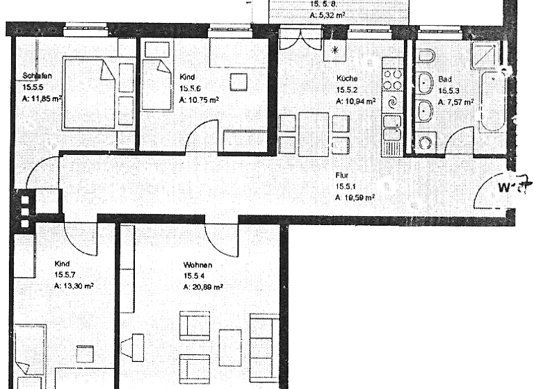 Wohnung zur Miete 730 € 4 Zimmer 97,6 m² 5. Geschoss frei ab sofort Otto-von-Guericke Str. 61 Altstadt Magdeburg 39104