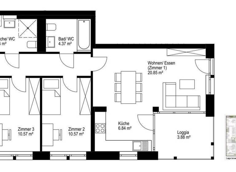 Wohnung zum Kauf - Erstbezug provisionsfrei 715.000 € 4 Zimmer 94 m² 3. Geschoss Haslach Freiburg 79115