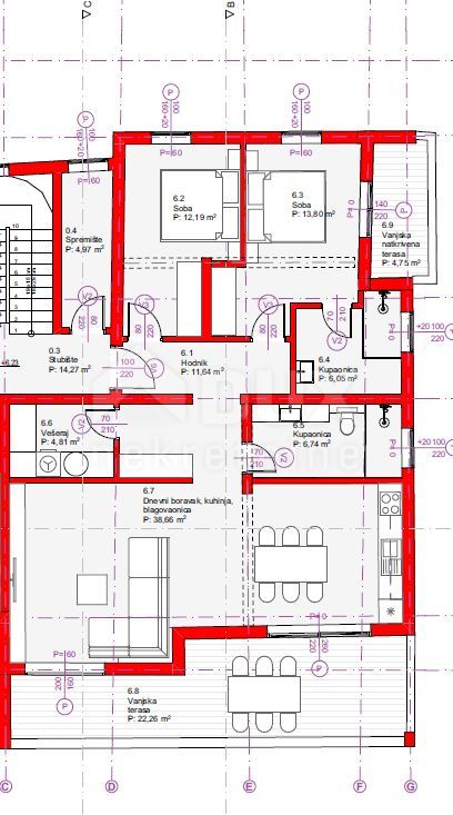 Wohnung zum Kauf 500.000 € 3 Zimmer 107 m²<br/>Wohnfläche Tribunj 22211