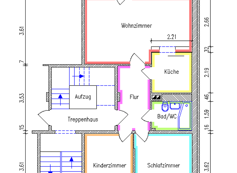 Wohnung zur Miete 322 € 3 Zimmer 59 m² EG frei ab sofort Fürstenstr. 152 Yorckgebiet Chemnitz 09130