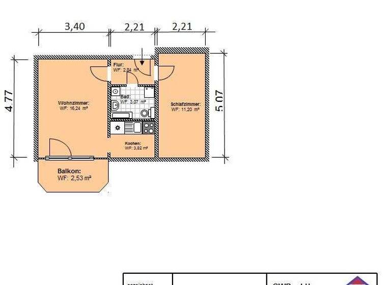 Wohnung zur Miete 270 € 2 Zimmer 39,7 m² 4. Geschoss Stecknadelallee 10/12 Grimma 04668