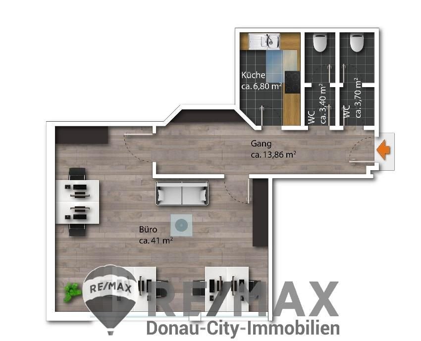 Bürofläche zur Miete 833 € 1 Zimmer 69 m²<br/>Bürofläche Guntramsdorf 2353