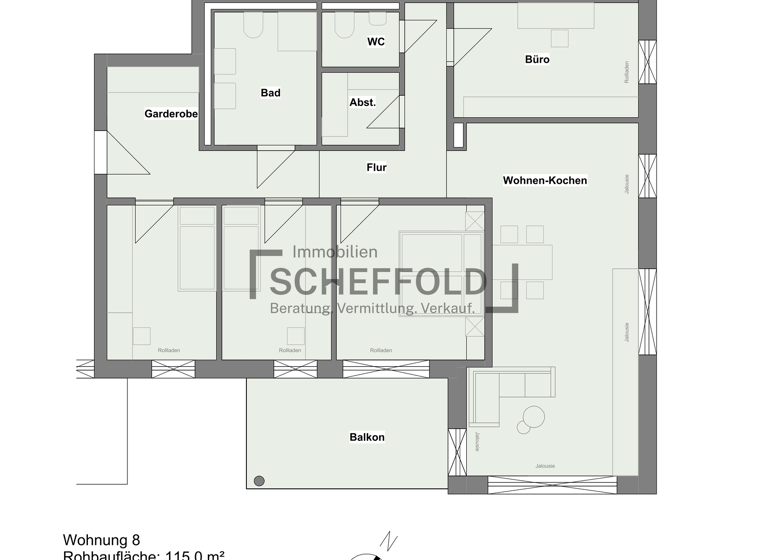Wohnung zum Kauf - Erstbezug provisionsfrei 484.900 € 5,5 Zimmer 107,1 m² 1. Geschoss Mietingen 88487