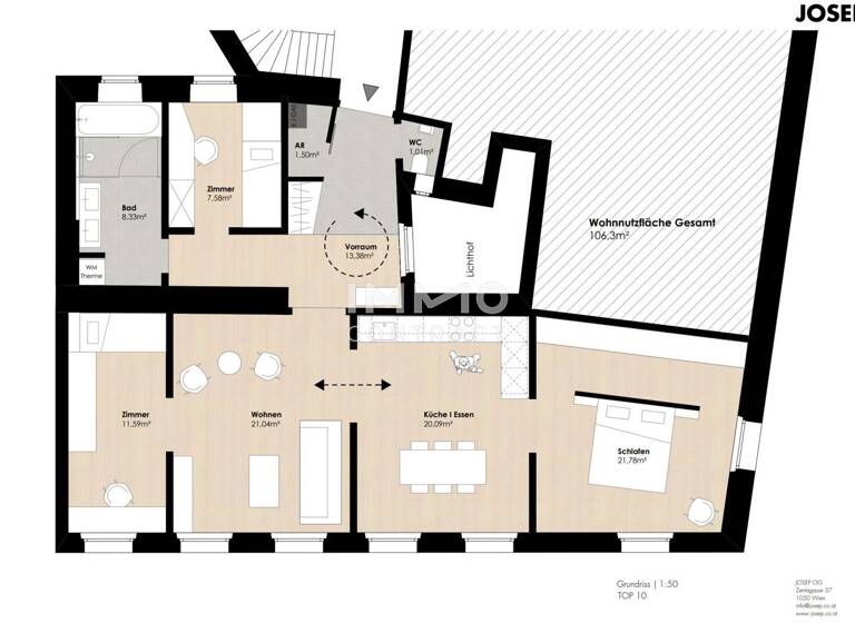 Wohnung zum Kauf 725.000 € 4 Zimmer 106,3 m² Wien 1180