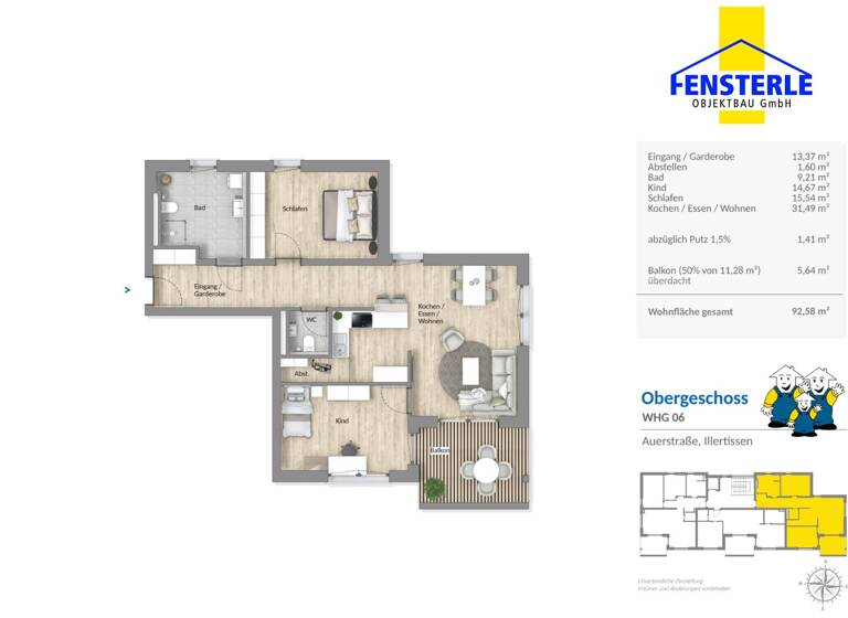 Wohnung zum Kauf provisionsfrei 525.000 € 3,5 Zimmer 92,6 m²<br/>Wohnfläche EG<br/>Geschoss Illertissen Illertissen 89257