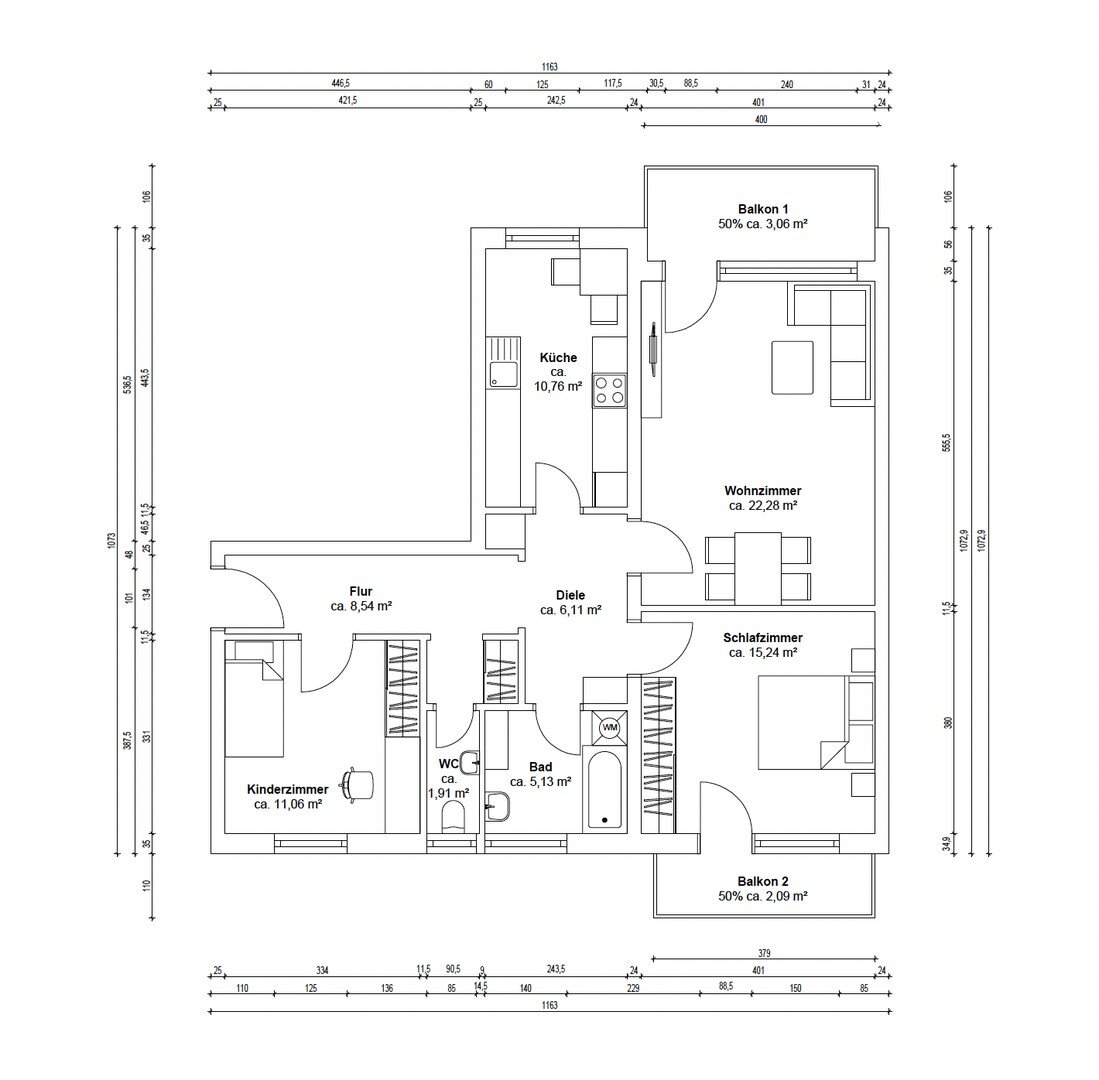 Wohnung zum Kauf provisionsfrei 535.000 € 3 Zimmer 86 m²<br/>Wohnfläche 2.<br/>Geschoss Dachau Dachau 85221