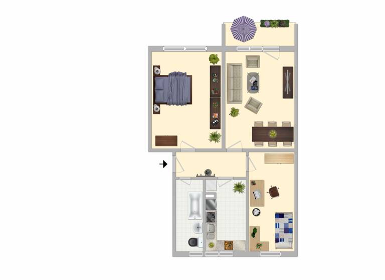 Wohnung zur Miete 340 € 3 Zimmer 60,1 m² 3. Geschoss Am Stadion 47 Hermsdorf 07629