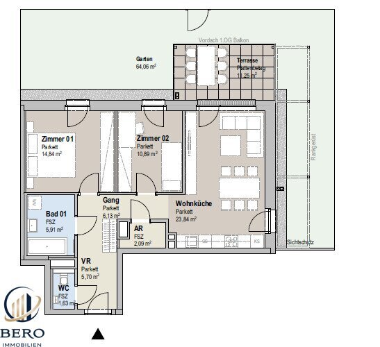 Wohnung zum Kauf provisionsfrei 409.000 € 3 Zimmer 71 m²<br/>Wohnfläche Bad Vöslau 2540