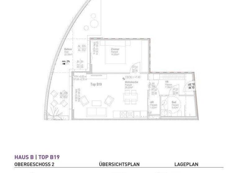 Wohnung zur Miete 539 € 2 Zimmer 54,2 m² 2. Geschoss Straßganger Straße 380 b+e Straßgang Graz 8054