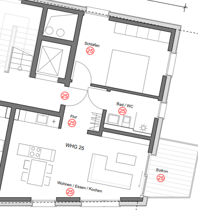 Wohnung zur Miete - Neubau nur mit Wohnberechtigungsschein 754 € 2 Zimmer 58,1 m² EG frei ab sofort Heilbronnerstr. 3 Neckarsulm Neckarsulm 74172