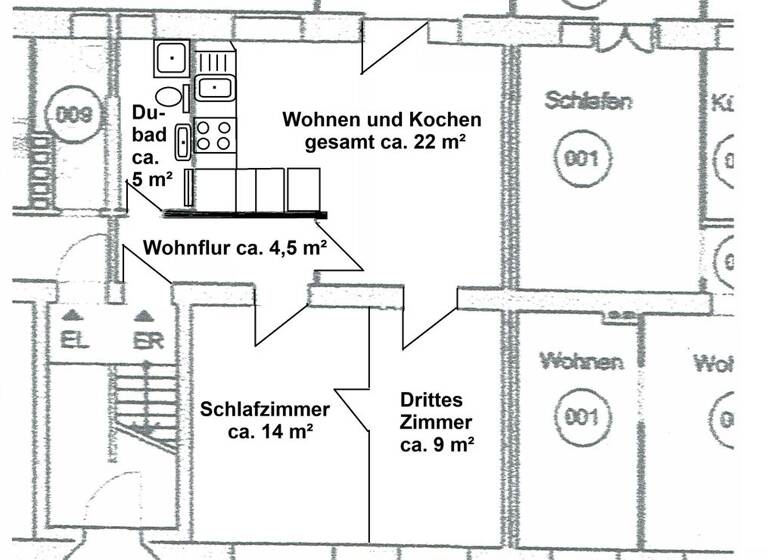 Wohnung zum Kauf 158.500 € 3 Zimmer 57 m² Geschoss EG/4 frei ab sofort Nienburger Straße 3 Peterswerder Bremen 28205