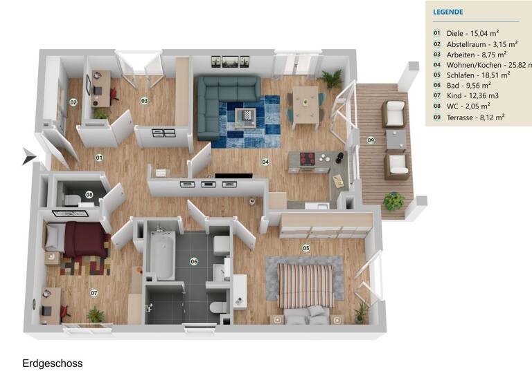 Wohnung zum Kauf 356.000 € 4 Zimmer 100 m² Uesen Achim 28832