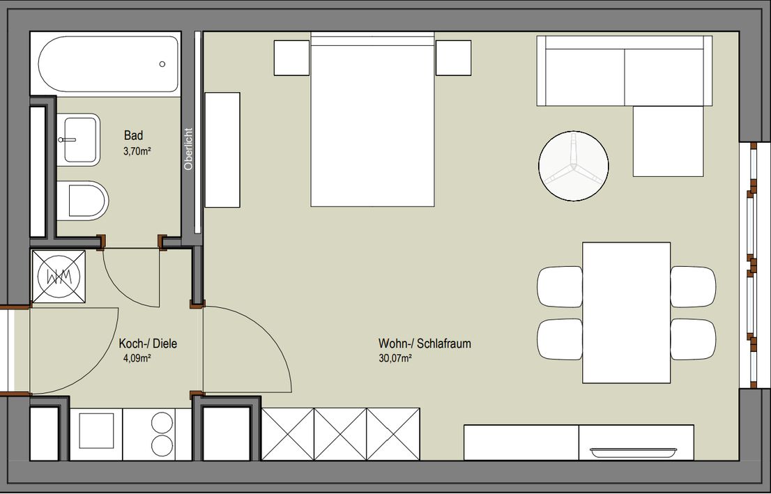 Studio zur Miete 466 € 1 Zimmer 37 m²<br/>Wohnfläche ab sofort<br/>Verfügbarkeit Christophstr. 7a Englischer Garten Süd München 80538