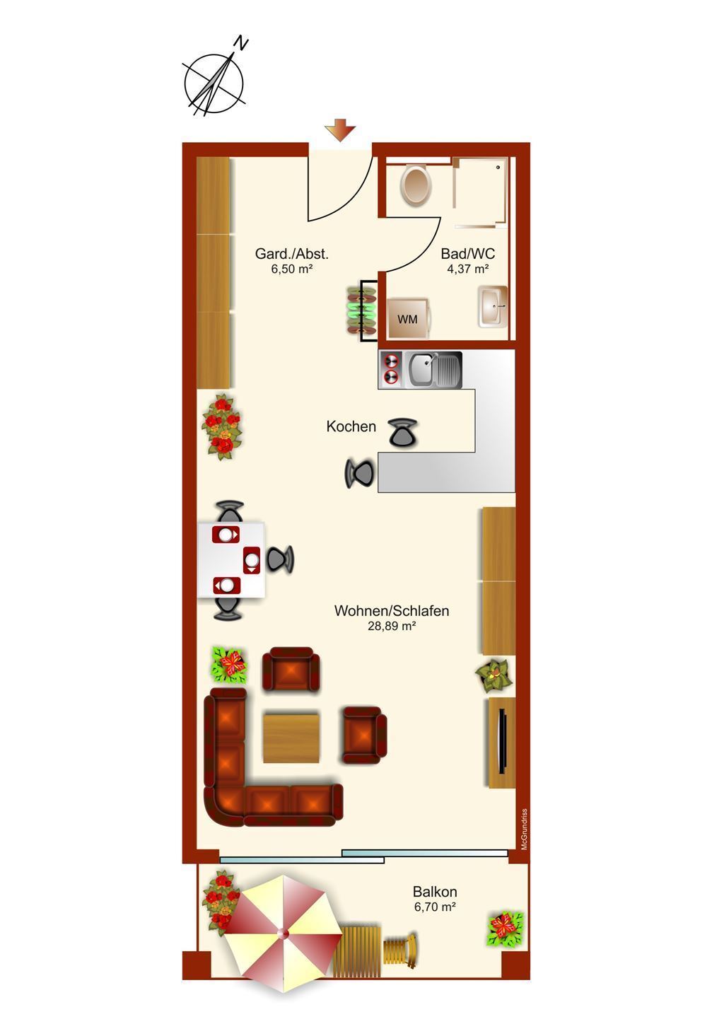 Wohnung zum Kauf als Kapitalanlage geeignet 259.000 € 1 Zimmer 43 m²<br/>Wohnfläche Garmisch Garmisch-Partenkirchen 82467